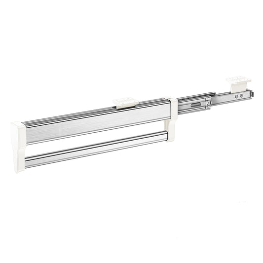 Retractable clothes rail for pulling out hangers, adjustable wardrobe telescopic pole clothes rail 292mm white
