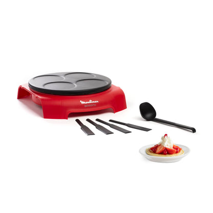 Moulinex Accessimo PY312511 Party Crepe Pancake Set, non-stick coating, thermoplastic insulation system, thermoplastic, Red