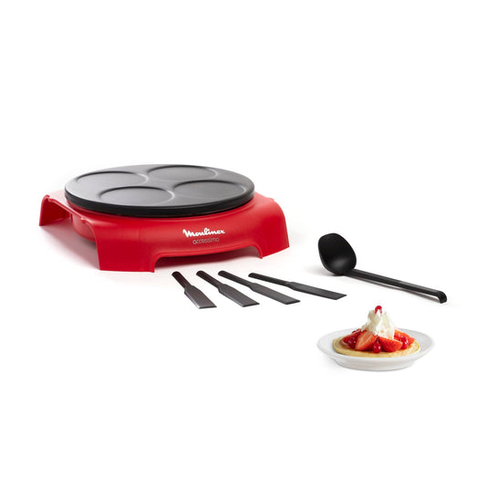 Moulinex Accessimo PY312511 Party Crepe Pancake Set, non-stick coating, thermoplastic insulation system, thermoplastic, Red