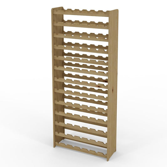 Lenmar RW wooden wine rack for 13-15 bottles in anthracite, brown, natural colors, holds 91-135 bottles. Size: 172 x 72 x 26.5 cm for 91 bottles.