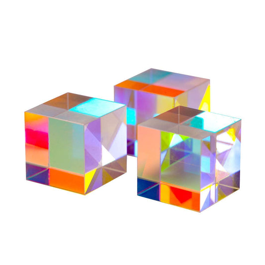 3 pieces 2 cm optical glass X-Cube prism RGB dispersion prism for physics and decoration Same size