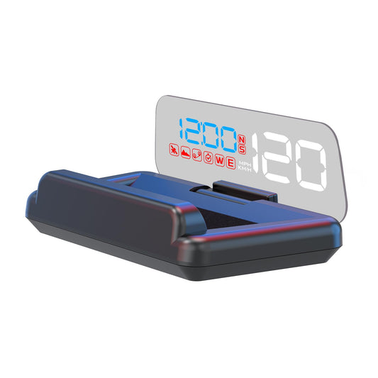 AMROOLOO GPS Speedometer, Mirror Reflective Car Head Up Display, Displays Speed and Time, Compatible with All Vehicles.