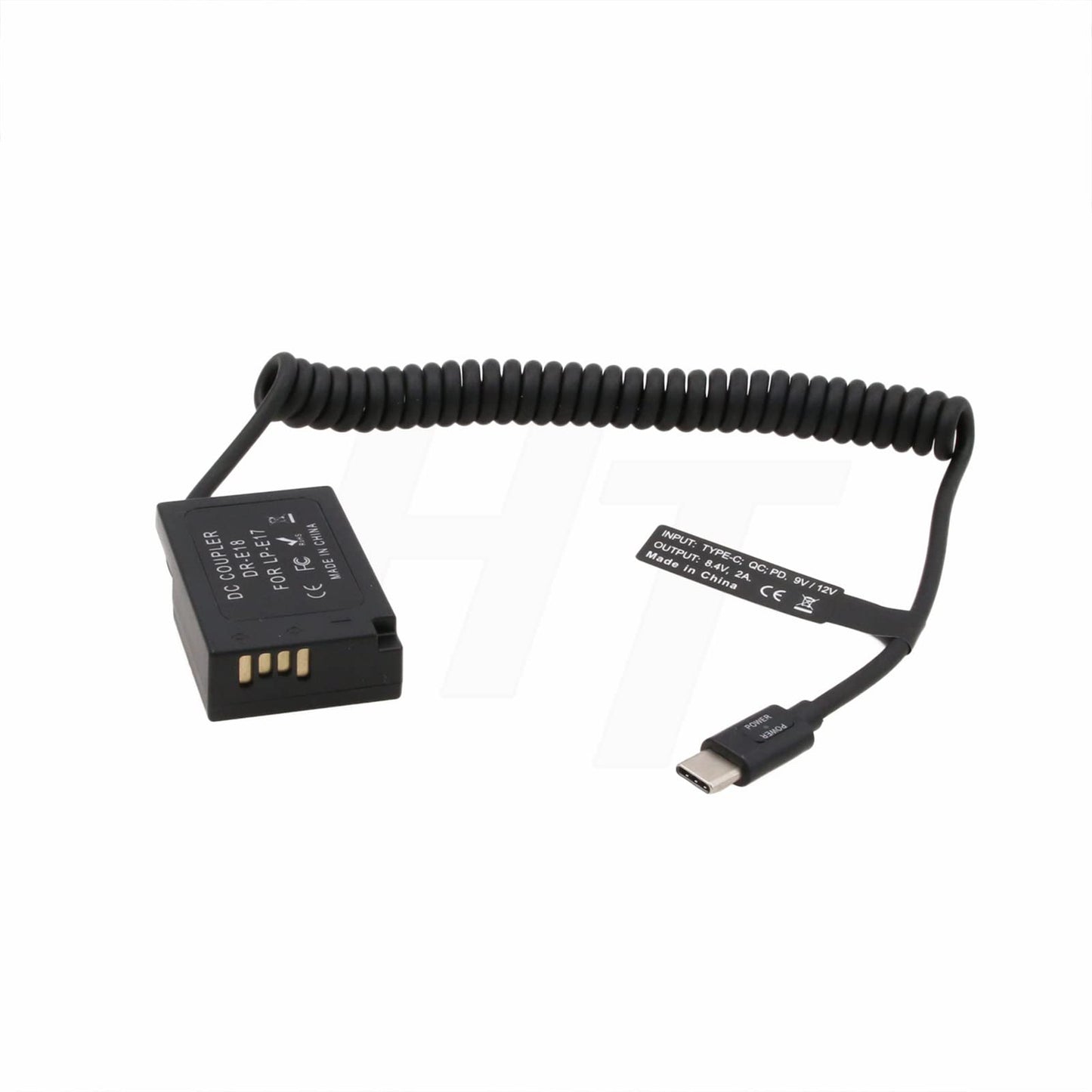 HangTon USB C to LP-E17 Dummy Battery for Canon EOS R8 T6s T6i T7i 8000D X8i SL2 Camera 9V/12V PD DR-E18