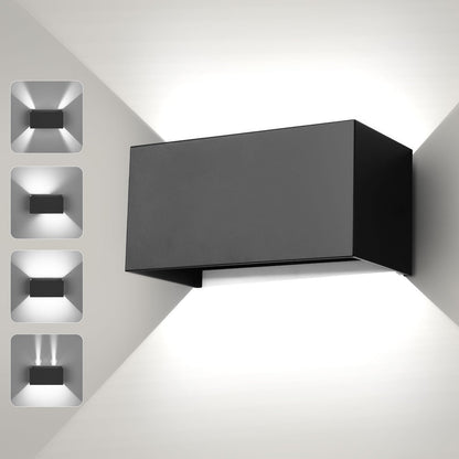ENCOFT LED Wall Light Indoor/Outdoor 24W Black, Outdoor Wall Lamp, IP65 Waterproof Outdoor Wall Light, 6000K Cool White Exterior Light, Up Down Wall Lights Adjustable Light Beam for Balcony.