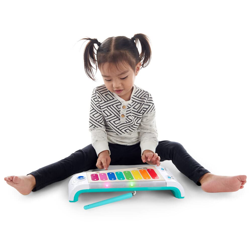 Baby Einstein Hape Magic Touch Xylophone, wooden musical toy for toddlers, 2 play modes, over 30 melodies, lights and volume control, for ages 12 months +