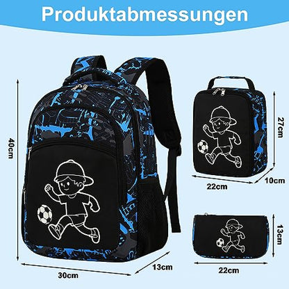 LOIDOU school backpack set for girls, 3 pieces including a children's backpack, school bag, and teenager backpack. Ergonomic school satchel for boys and girls.