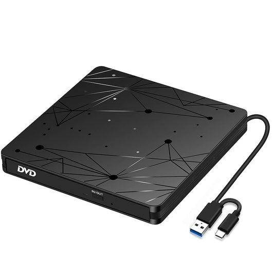 External USB 3.0 DVD Drive for Laptop PC Computer, Portable External DVD Drive CD-ROM Burner with low noise for Windows 11/10/7/8/XP Mac MacBook.