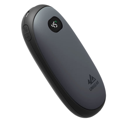 Unigear Hand Warmer 10000mAh Fast Charging Rechargeable, Electric Portable USB Pocket Warmer Powerbank with 21 heat levels from 35-55°C & digital screen for Raynauds, Outdoor, Hunting, Camping.