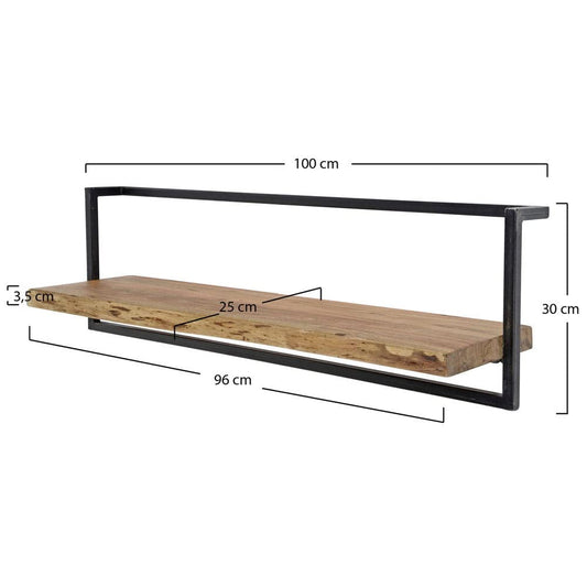 RINGO-Living Solid Wood Wall Shelf Alani 100cm - Vintage Wood Shelves for Lego, Pictures, Plants & Decor - Floating Shelf for Your Living Room Wall - Organizer for Your Bedroom, Living Room & Kids Room