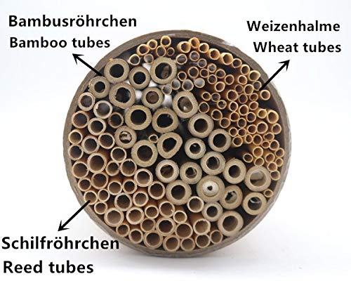 Great idea! 200 10cm length bamboo tubes filled with material for insect hotel. Winter content for wild bee nesting aid hanging insect house for garden balcony. Filling for wild bee insects.