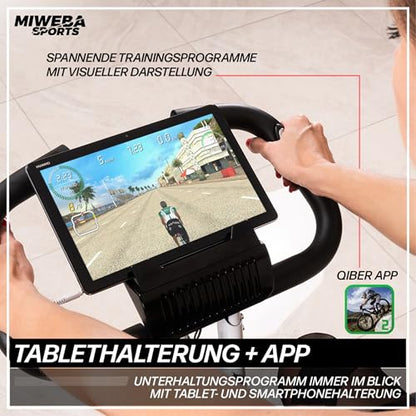 Miweba Sports home trainer bike | MX100 with app control - foldable exercise bike - pedal trainer - indoor bike - leg trainer - fitness bike - home fitness bicycle - cycling bike