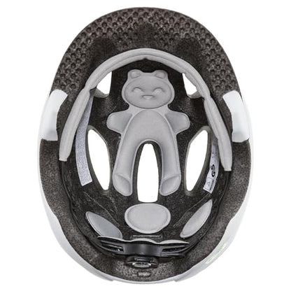 uvex oyo - lightweight bike helmet for kids - custom size adjustment - expandable with LED light - white - black matte - 50-54 cm