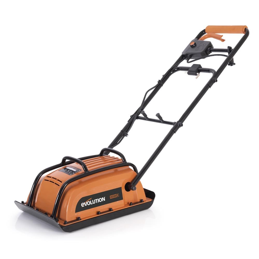 Evolution Power Tools H320-E Hulk Electric Vibrating Rammer, Compactor, Plate Compactor - Ideal for leveling sidewalks, preparing artificial turf areas, patios, block work, sand.