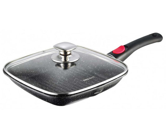 KING HOFF non-stick grill pan with marble coating and removable handle (24cm)