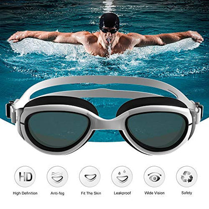 ZIONOR swimming goggles, G8 comfort anti-fog goggles for men and women, UV protection, mirror/clear lens, adjustable strap, professional goggles for adults and teenagers.