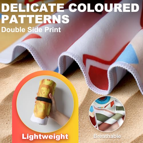 Microfiber beach towels for adults, 2 pieces, 180 × 95 cm, sand-free & lightweight beach towel with storage bag, 250 gsm, quick absorbing and fast drying beach towel, box for storage