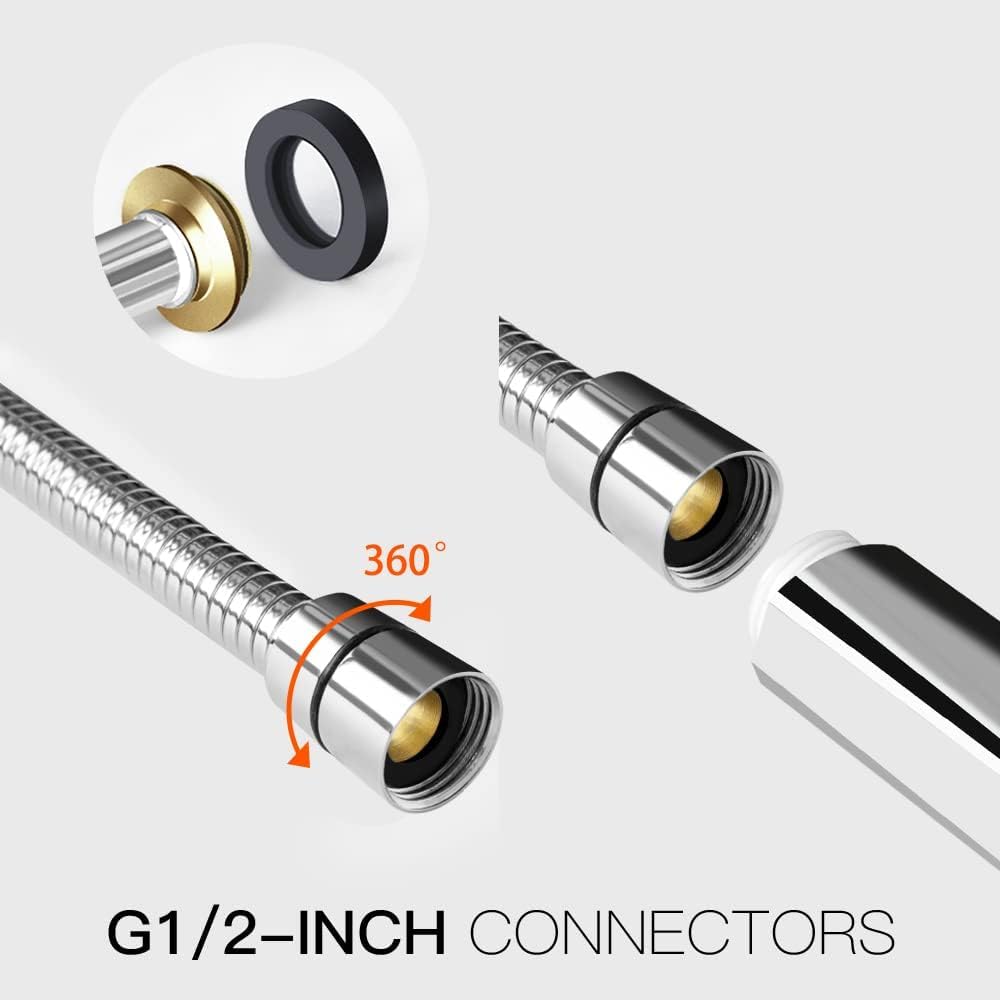 Newentor shower head with hose, shower head with 1.5M hose, shower hose with shower head, handheld shower head rain shower with 6 spray modes