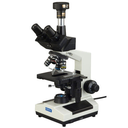 AmScope M837ZL-A191BD-C50U OMAX 40X-2500X 5MP Digital Advanced Oil NA1.25 Darkfield Trinocular Compound LED Microscope with 5.0MP Camera with Measurement, Stitching, and Extended Depth of Field.