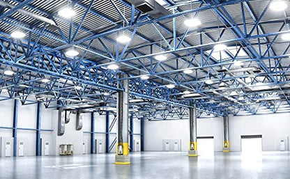 Papasbox 500W LED UFO industrial lamp high bay light, LED high bay light industrial fixture chandelier workshop lamp, hall lighting, cool white 6000-6500K, beam angle 120°.