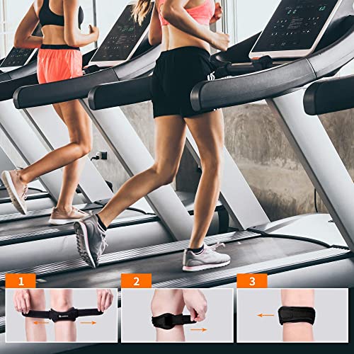 CAMBIVO 2 x Patella Knee Brace, Patellar Tendon Strap, Adjustable Knee Support for Women and Men during Sports, Hiking, Fitness, Baseball, Volleyball