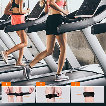 CAMBIVO 2 x Patella Knee Brace, Patellar Tendon Strap, Adjustable Knee Support for Women and Men during Sports, Hiking, Fitness, Baseball, Volleyball