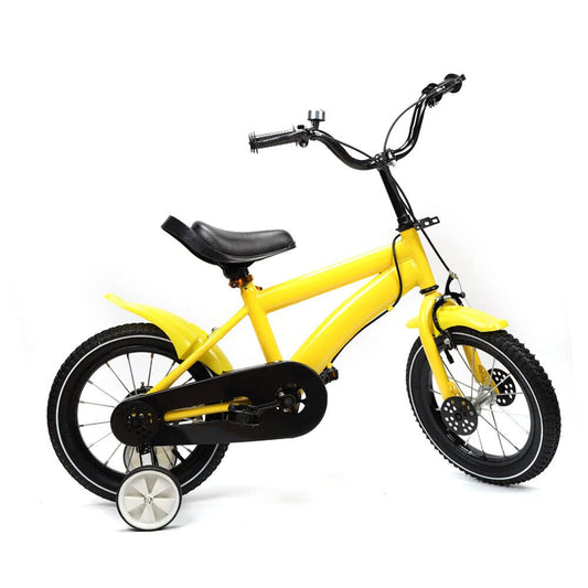 AOAPUMM 14-inch kids bicycle pedal bike children balance bike with training wheels for boys and girls 3-6 years old (Yellow)