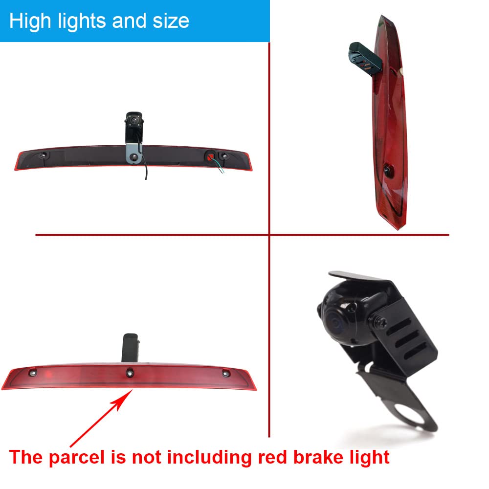 Car third roof original brake light rear view camera, replacement for Mercedes Benz Viano Vito W639 V6 van 3rd brake light/brake light 2003-2014 (with 4.3-inch monitor)