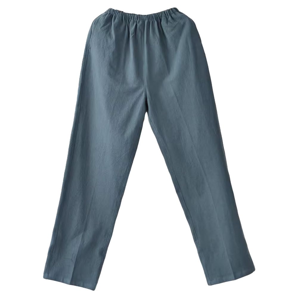 Men Women Harem Pants Aladdin Pants - Chinese Retro Style Wide Leg Yoga Pants Pilates Martial Arts Kung Fu Thai Casual Knickerbocker Stretchy Workout Pants (Gray, M)