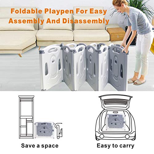 Gupamiga Folding Baby Playpen Kids Activity Center Safety Play Yard Home Indoor Outdoor New Pen (Folding Universe Set 14-Panel)