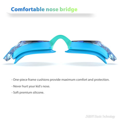 ZABERT Children's Swim Goggles, Swim Goggles Chlorine Goggles for Teens Kids Child Junior Boys Girls 2 3 4 5 6 7 8 9 10 Years Blue Turquoise Black Green