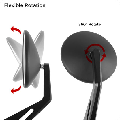 Evermotor Universal CNC Handlebar End Mirror Motorcycle, Motorcycle Mirror Rearview Mirror E9 Approved, 360° Rotatable Handlebar Mirror Compatible with Quad Scooter ATV Moped