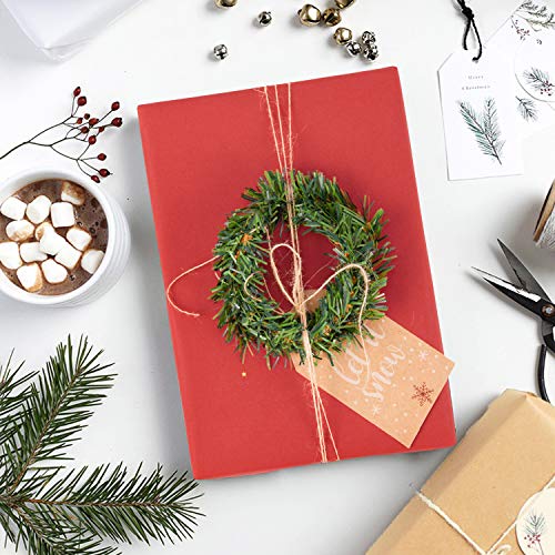 RUSPEPA Red Kraft Paper Roll - 30" X 98ft - Heavy Red Gift Wrap for Christmas, Valentine's Day, Crafting of All Kinds.