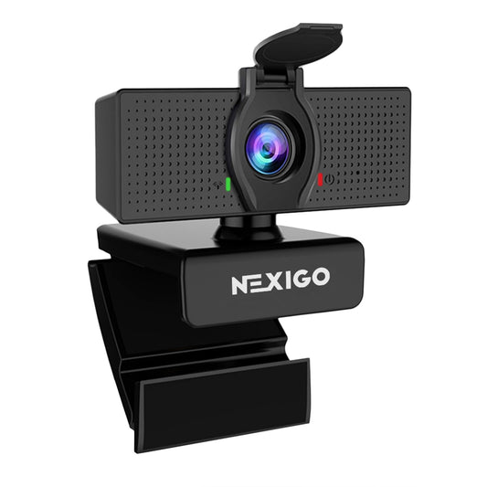 NexiGo N60 1080P Webcam, HD webcam with microphone, software control, and privacy cover. USB computer camera, 110° field of view, plug-and-play for Zoom/Skype/Teams, conference calls, and video calls.