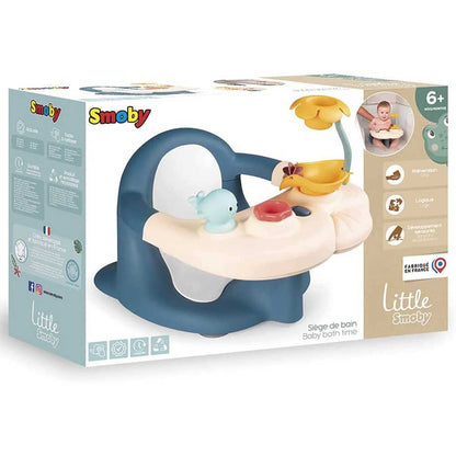 Smoby Toys - Little Smoby Baby Bath Seat from 6 months - Bath seat with play table including bath toys - Seat support for babies & toddlers with suction cups.