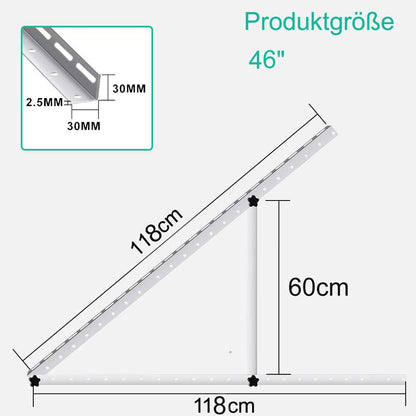 2 pairs of solar panel mounts 46 inches (1180MM), universal flat roof solar module mounting for solar panels with adjustable tilt angle, fastening, adjustable brackets