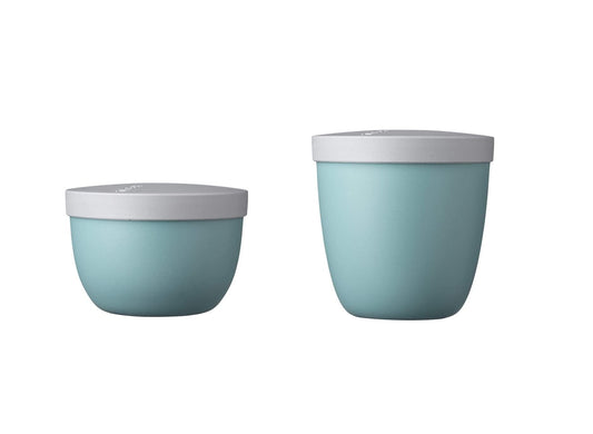 Mepal - Snackpot Duo Pack Ellipse - Practical container for storing & transporting food - Freezer safe - Dishwasher safe - Nordic Green.