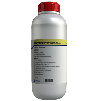 APIFORMES Set: Formic acid 60 for bees 1 l from Serumwerk Bernburg Dosage syringe - Varroa treatment - Beekeeping supplies - Apiary supplies - Animal supplies