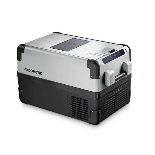 DOMETIC CFX 35 compressor cooler, 32 liters, 12/24 V and 230 V for car, truck, boat, RV, and socket, with USB connection.