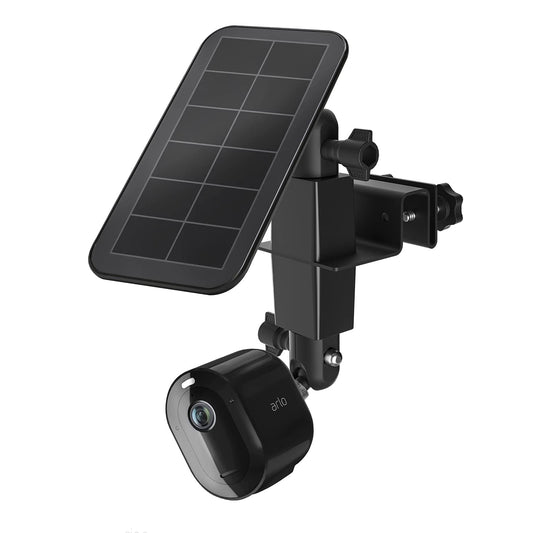 2-in-1 gutter mount for Arlo Solar Panel/Arlo Pro 3/Arlo Ultra/Arlo Ultra 2/Arlo Essential/Arlo Pro 4/eufyCam Outdoor Mount accessory for Arlo Pro 4 and Arlo Solar Panel (Black, 1 piece)