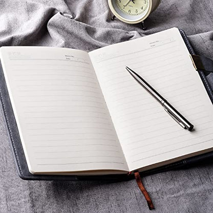 WEMATE diary with lock, A5 PU leather journal with lock, 240 pages, lockable diary planner organizer for men and women, 8.6x5.8 inches