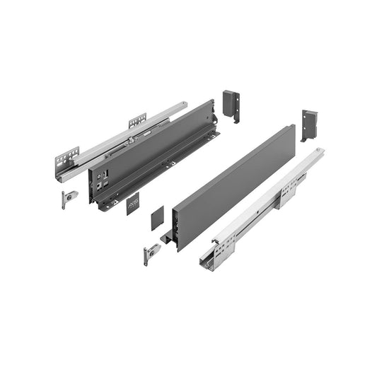 GTV drawer slides AXIS PRO I drawer runners with full extension I Anthracite I load capacity up to 40 kg I Push to Open systems I easy access I Width: 300 mm I Height: 86 mm.