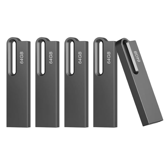 JOIOT 5 Pack USB Flash Drive 64GB USB 3.0 Memory Stick Mini Flash Drive High Speed Waterproof Memory Stick for IOS Android Phone Linux Pad Laptop Black
