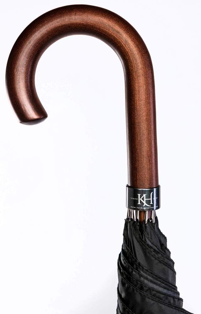 LUCKYWEATHER umbrella for women with Strelitzia design. Large, sturdy, and high-quality umbrella with UV protection.