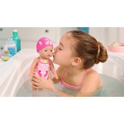 BABY born My First Swim Girl, wind-up bathing doll, waterproof, battery-free, 30 cm tall doll, 834060 Zapf Creation, Pink