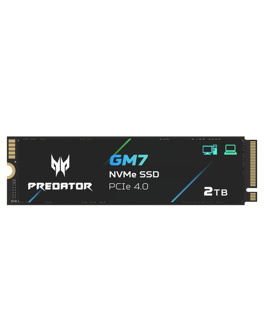 Acer Predator GM7 2TB M.2 NVMe SSD PCIe 4.0 - Read speed up to 7400 MB/s - TLC NAND Flash - Professional Gaming Internal Drive for PC, Laptop & PS5
