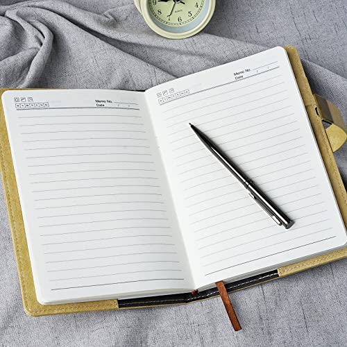 WEMATE diary with lock, A5 PU leather journal, 240 pages, vintage, password protected notebook with pen and gift box, planner, organizer for women and men, 21.8 x 14.7 cm.