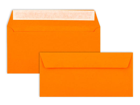 75 envelopes DL - Orange - 110 gsm - 4.3 x 8.7 inches - very sturdy - peel and seal adhesive - Quality brand: FarbenFroh by GUSTAV NEUSER