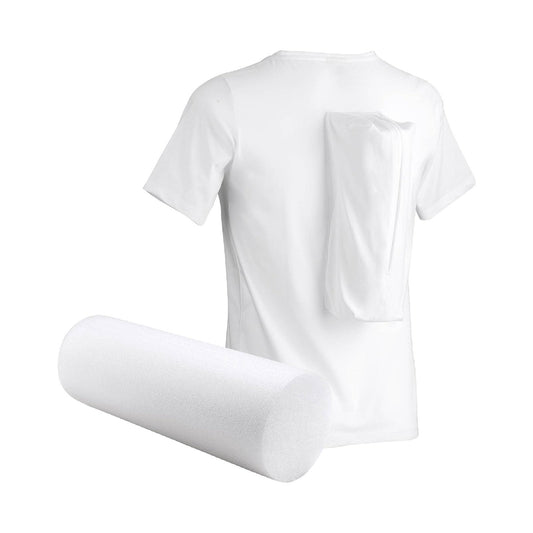 Somnipax Standard anti-snoring shirt with rigid foam roll, 100% organic cotton, aids in CPAP therapy, for sleep apnea + snoring, for women [S]