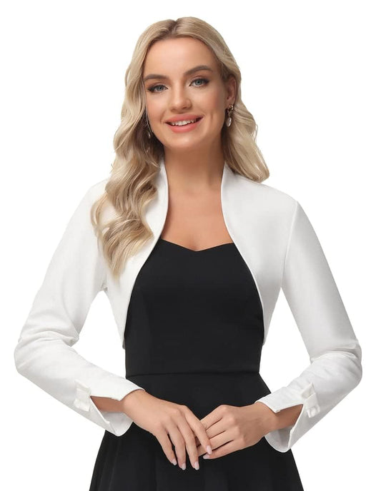 GRACE KARIN women's stylish white wedding bolero jacket cardigan DECl521-1 XL