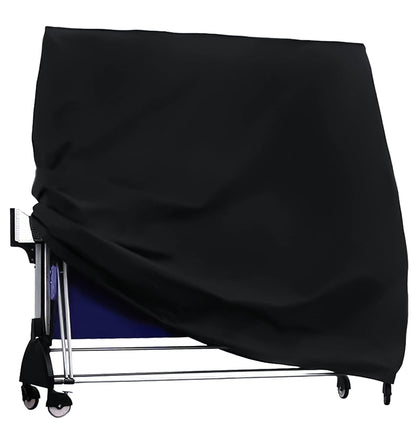 Table tennis table protective cover outdoor ping pong table cover tear-resistant waterproof windproof UV-resistant black table tennis cover 185x165x70cm